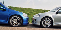 Illiad Blue and Icebery Silver Clio v6s